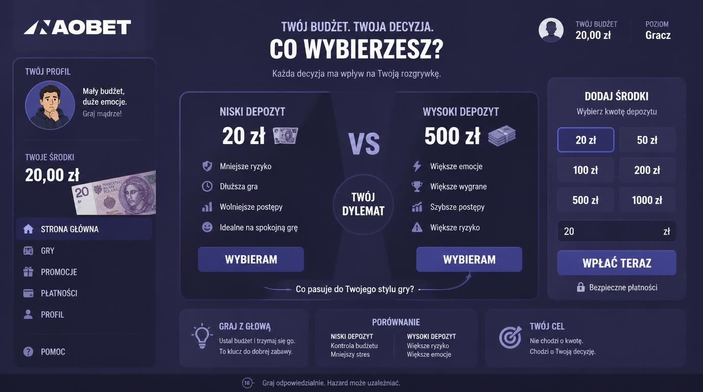 Minimalny depozyt 20 zł